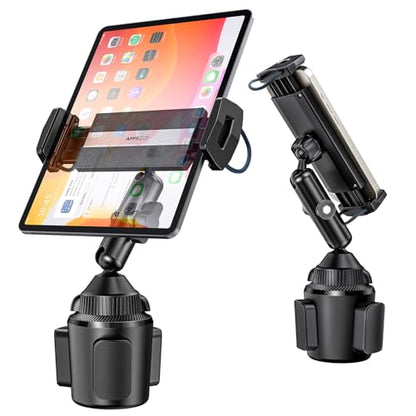 APPS2Car for iPad Cup Holder Mount, Adjustable Alloy Arm Cup Holder for Car