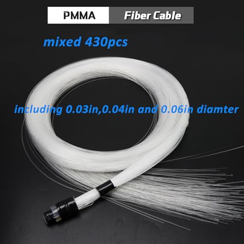 AZIMOM 50pcs*13.1ft PMMA Plastic Fiber Optic Strands End Glow 0.75mm/ 0.03in Optical Fiber Cable Roll for Star Sky Ceiling All Kind led Light Engine Source Driver - size: 50pcs*0.03in*13.1ft