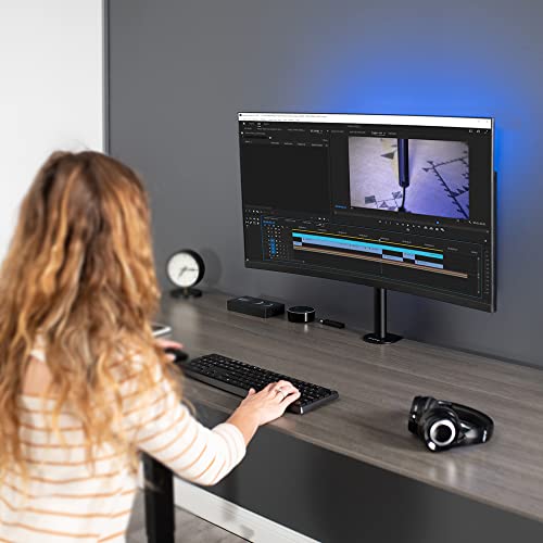 VIVO Single 13 to 38 inch LCD Monitor Heavy Duty Desk Mount Stand, Holds 1 Standard to Ultrawide Screen up to 38 inches, STAND-V001C - size: up to 38" screens, style: Standard