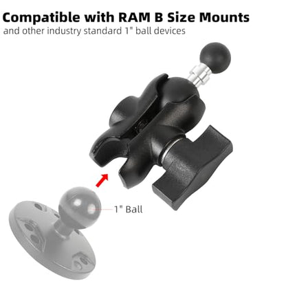 1" to 17mm Ball Adapter with 2.36" Short Double Socket Arm, Compatible with RAM B Size Mounts, Suitable for Garmin GPS Mount and 17mm Swivel Ball Mounting Phone Holders - style: 1" to 17mm Ball Adapter with 2.36" Arm