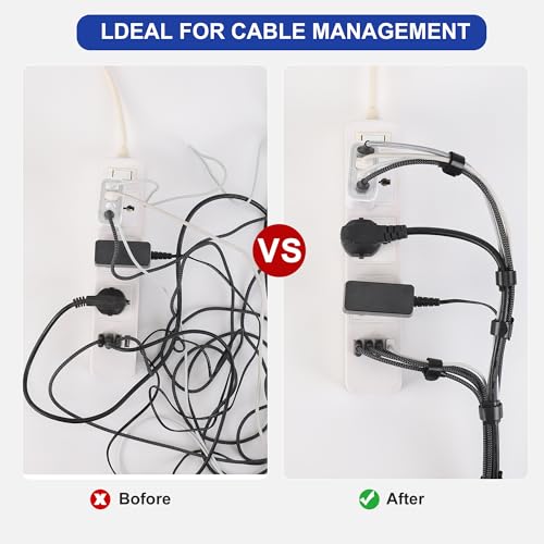 Nettbe Reusable Cable Ties, 210 PCS 6 Inches Adjustable Cord Straps Wire Organizer Cord Wrap and Hook Loop Cable Management (Pack of 2) - size: 6inches-210PCS (Pack of 2)