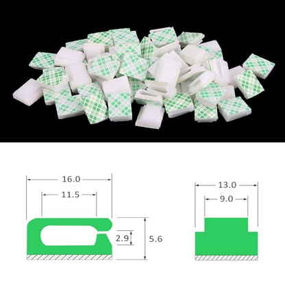 80Pcs Led Strip Light Clip White Self Adhesive Mounts for 10mm Light Strip - color: White, size: 10 mm