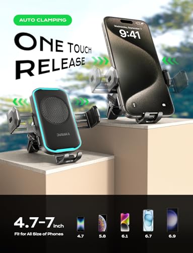 Wireless Car Charger,15W Fast Charging Auto Clamping Phone Holders for Your Car Compatible with iPhone 16/15/14/13, for Samsung Galaxy S24 Ultra S23 S22 S21, S20, S10+ (Black)