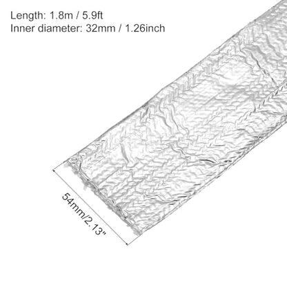 MECCANIXITY Heat Shroud Aluminized Sleeving 1 1/4" ID x 5.9FT Aluminum Metallic Fiberglass Heat Shroud for Fuel Lines Cables Electrical Wiring - size: 1 1/4" ID x 5.9FT