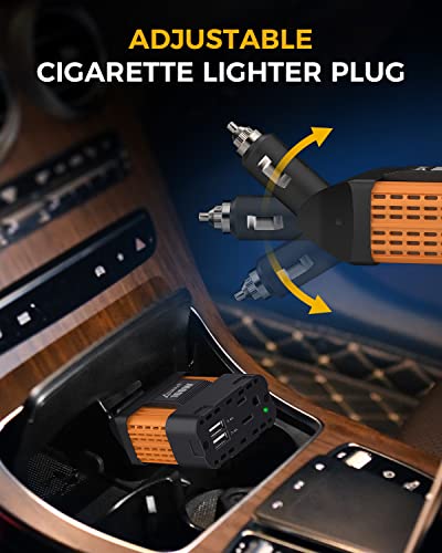 Ampeak 100W Car Power Inverter, 12V DC to 110V AC, Cigarette Lighter Plug - color: 100W Car Inverter