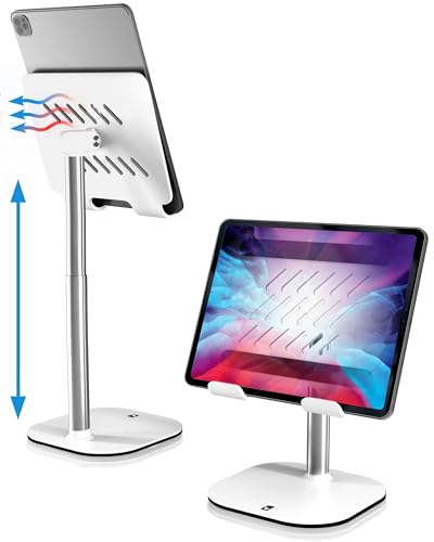 COOPER TabHolder Tablet Holder, iPad Stand for Desk, Portable Monitor Stand - color: B - Frost White