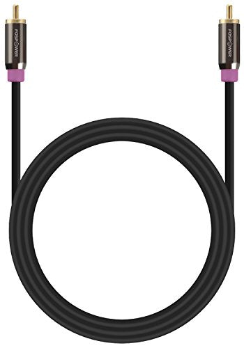 FosPower Subwoofer Cable (10 FT) RCA to RCA Audio Stereo Cable, Male to Male - Dual Shielded Cord | 24K Gold Plated Connector | Corrosion Resistant | Clean Sounding Signal (Pack of 2) - size: 10 Feet (Pack of 2)