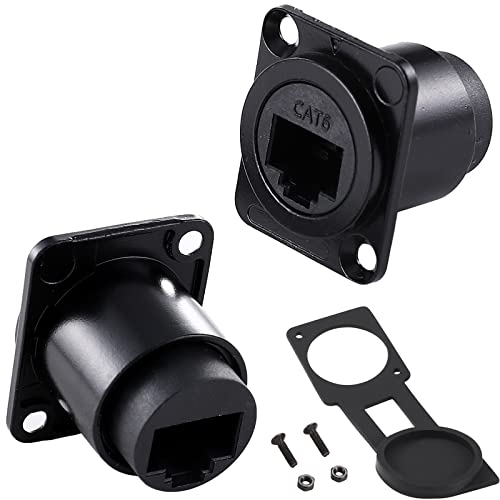 PENGLIN 2PCS RJ45 Panel Mount Coupler, D-Type RJ45 Female Connector - size: 2 PACK