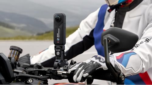 Insta360 X5 BMW Motorrad Limited Edition Motorcycle Bundle with 128GB Card-8K Waterproof 360 Action Camera with 1/1.28" 48MP Sensors|Includes Motorcycle Bundle, Action Invisible Selfie Stick, Lens Cap - style: BMW-128GB