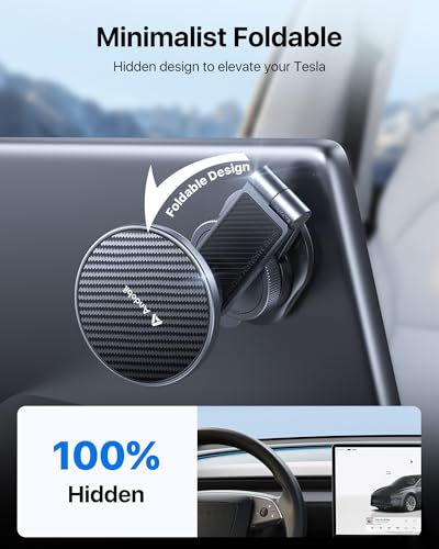 andobil 3rd Gen Tesla Phone Mount 【Upgrade Adhesive & Upgrade Stongest Magnet】 Phone Holder for Tesla New Model Y Juniper Model 3, 360° Adjustable Tesla Phone Holder fits iPhone 17 16 15 14 Pro Max - color: Black