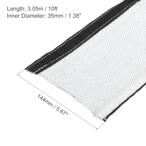 MECCANIXITY 1.5mm Heat Shroud Aluminized Sleeving 1 2/5" ID x 10FT Aluminum Metallic Fiberglass Heat Shroud for Fuel Lines Cables Electrical Wiring - size: 1 2/5" ID x 10FT