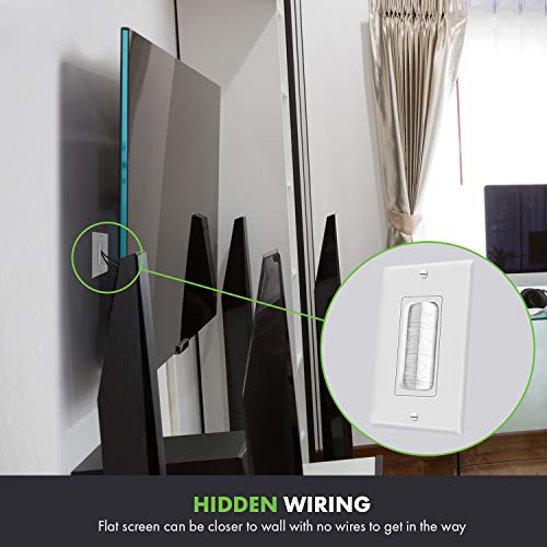 TOPGREENER 1-Gang Bristled Brush Pass-Through Wall Plate, 2-Pack - size: 1-Gang (4.50" x 2.75")