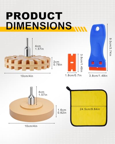 Eraser Wheel, Decal Removal Tool, Adhesive Remover Wheel - color: 17PCS Decal Removal Rubber Wheel Tool Kit