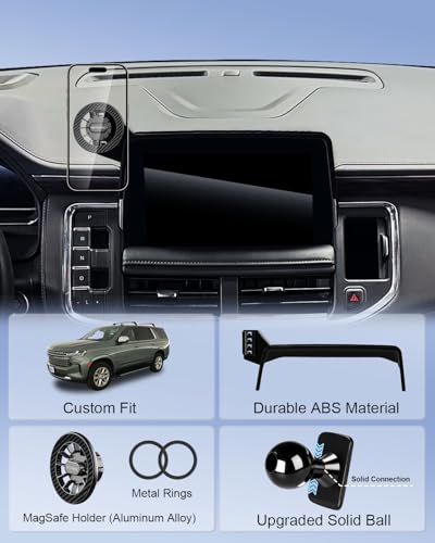 SKYLOTEC Magnetic Phone Mount for Chevy Tahoe/Suburban/GMC Yukon 2021-2024 - color: Magnetic, size: Tahoe 2021-2024 (10.2 inch screen)