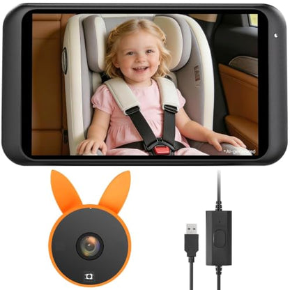 Babyvue Baby Car Camera Backseat Monitor USB Power - color: B-Orange