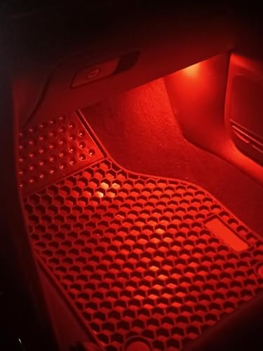 iJDMTOY Brilliant Red LED Compartment Glove Box or Footwell Lights Compatible with Volkswagen Jetta GTI Altas CC Eos, Powered by 3W 18-SMD LED Lights, Replace OEM Incandescent Lamps - style: Red