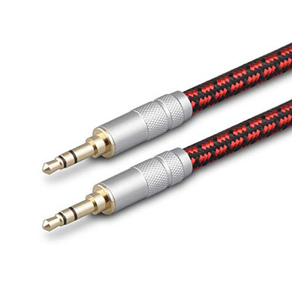 3.5mm Aux Cord 2.5ft/0.75m,Audiophile Stereo Audio Cable Braided Gold-Plated Unbreakable for Laptop Tablets,Headphones, Smartphones,Cars,MP3 Players - size: 2.5 ft, style: 3.5mm Straight to Straight