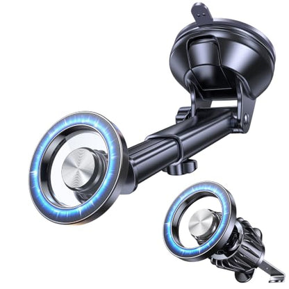 Kaistyle for MagSafe Car Mount【Powerful Suction Cup】 Magnetic Phone Mount for Car Phone Holder Dashboard Windshield Air Vent Phone Holders for Your Car Mount for iPhone 17 Pro Max 16 15 14 13