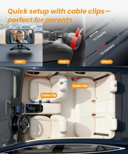 Babyvue USB Baby Car Camera Backseat Monitor - color: Red