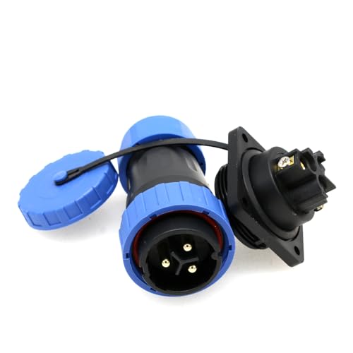 TY28 3 Pin Screw-Crimp Cable Connector Waterproof Aviation Quick Disconnect Male Female Plug Socket for Power Device 10AWG Wire Cable - color: Square, size: 3Pin 45A