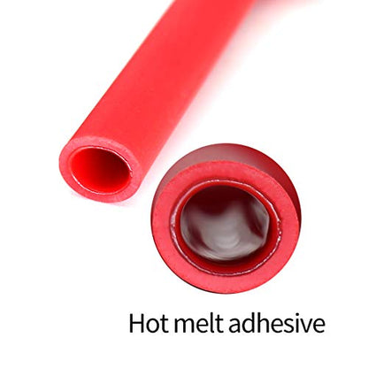 Dual Wall Heat Shrink Tubing 3:1 Ratio Heat Activated Adhesive Glue Lined Marine Shrink Tube Wire Sleeving Wrap Protector Red 4Ft (Dia 19.1mm (3/4") Red) - color: Dia 19.1mm (3/4") Red