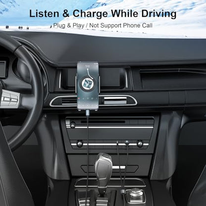 J&D USB C to 3.5 mm Car Aux Cable, 2 in 1 3.5 mm TRS Aux Headphone Jack Cable for Car with Charger Cord, Support PD 60W Charge, Compatible with a Wide Range of Mobile Phones, Grey, 4 ft