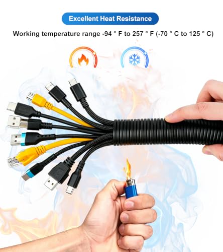 3/8" Wire Loom,Cable Sleeve for Cats, Dogs, Rabbits(3/8" x 49 FT - Black) - size: 3/8"x 49 FT - Black