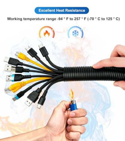 3/8" Wire Loom,Cable Sleeve for Cats, Dogs, Rabbits(3/8" x 49 FT - Black) - size: 3/8"x 49 FT - Black