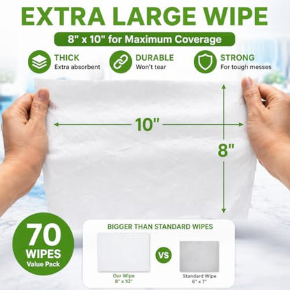 Air Jungles All Purpose Cleaning Wipes 70 Count, XL 8x10 Inch - size: 70 Count (Pack of 1)