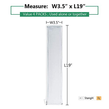 StangH Office Cable Management kit with Zipper 19 Inch, 4 Pieces -White - color: Greyish White, size: 19"L x 3.5"W-4PACKS