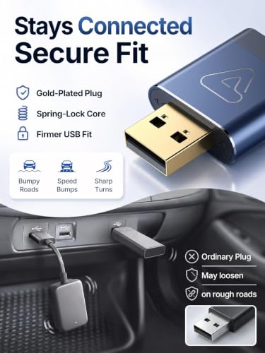 Wireless CarPlay & Android Auto Dongle for Digital Media Receivers Blue - color: Blue