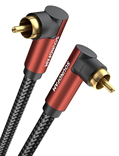 90 Degree Right Angle RCA Subwoofer Cable, Dual Shielded 24K Gold-Plated Coaxial Audio Cable for Home Theater, S/PDIF - [ 16.5ft/5M, Red, 2 x 90° RCA Plug ] - color: 2 x 90° RCA Plug, size: 16.5ft/5M