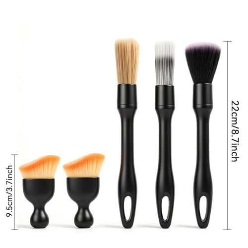 Yamrots Car Detailing Brush Set, 5PCS Car Interior Detailing Kit Tools for Automotive Interior Exterior Trim Rim Dashboard Air Vents Cleaning