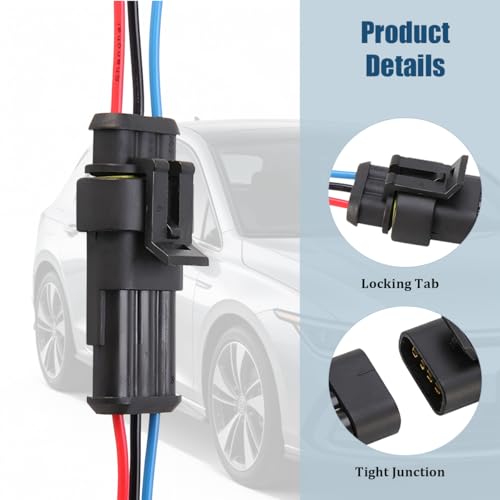 5PCS 3 Pin Car Electrical Wire Connector, Waterproof Male and Female Vehicle Terminal Wire Connectors Plug, Automotive Wire Plug Socket Kit, Universal for Sedan Truck Motorcycle - size: 3 Pin