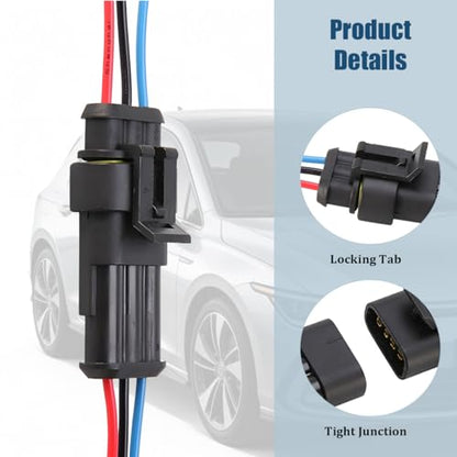 5PCS 3 Pin Car Electrical Wire Connector, Waterproof Male and Female Vehicle Terminal Wire Connectors Plug, Automotive Wire Plug Socket Kit, Universal for Sedan Truck Motorcycle - size: 3 Pin