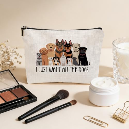 JIUWEIHU Dog Mom Makeup Bag, Dog Gifts Cosmetic Bags Travel Organizer Bag - color: Multicolor 0070