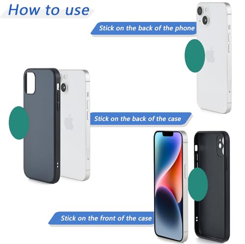 Phone Magnets for Back of Phone, Universal Metal Plates, 2 Rectangular and 2 Round With Adhesive, Car Magnets (Dark Green) - color: A Dark Green