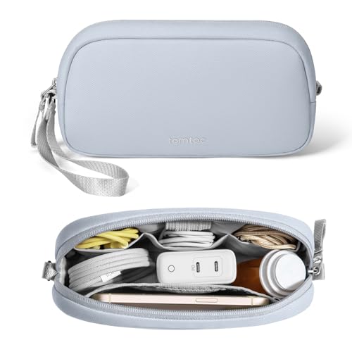 tomtoc Electronics Organizer Travel Case, Cable Organizer for Essentials - color: Light Blue, size: Small