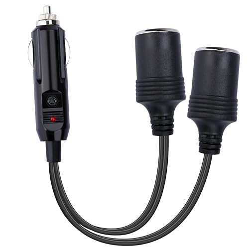 12V 더블 시가 라이터 어댑터, 18AWG 자동차 담배 라이터 스플리터 - color: 1개.