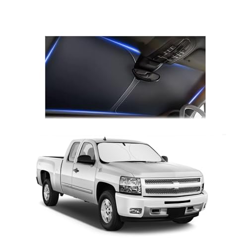 300T Thickened Sunshade for Car Windshield,Windshield Sun Shade for Blocking 99% Sunlight & Heat,Summer Cars Essentials Sun Cover for Car Windshields Fits Small Truck,SUV (XL: 63x33 inch) - color: XL(63 x 33 inch)