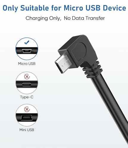 Dash Cam Power Cord, 10Ft USB C to Micro USB Dashcam Charger Cable - size: Micro USB, style: 10Ft