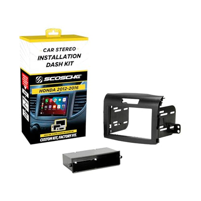 Scosche HA1714B Double DIN or Single DIN with Pocket Radio Installation Dash Kit Compatible with 2012-2016 Honda CR-V Vehicles - Aftermarket Car Stereo Install Kit Radio Bracket - See Fit Guide Image