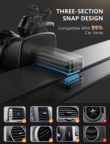 Wireless Car Charger, 15W Fast Charging Auto Clamping Car Charger Cell Phone Holder Mount Vent for iPhone 15 14 13 12 Mini Pro Max, Samsung Galaxy S24 Ultra S23 S22 S21+ Note 20, etc - Purple - color: PURPLE