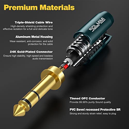 1/4 to 1/8 Headphone Adapter, 4 Feet 6.35mm Male to 3.5mm Female TRS Stereo Audio Jack Adapter Cable for Mixer Guitar Amp Piano Keyboard Amplifier Headphone Speaker (4Ft/1.2M) - size: 4 Feet