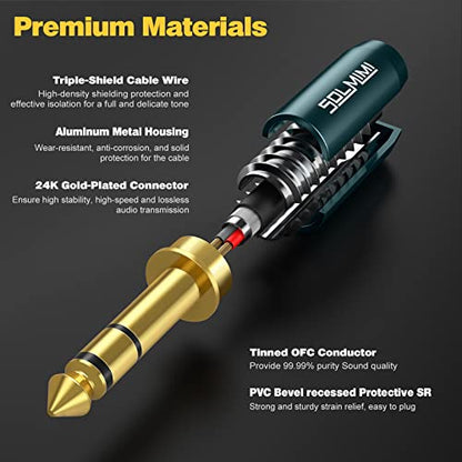 1/4 to 1/8 Headphone Adapter, 4 Feet 6.35mm Male to 3.5mm Female TRS Stereo Audio Jack Adapter Cable for Mixer Guitar Amp Piano Keyboard Amplifier Headphone Speaker (4Ft/1.2M) - size: 4 Feet