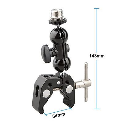 CAMVATE Crab clamp & Mini Ball Head Camera Mount for Microphones - 1196 - size: 5 x 12 x 2.2 cm