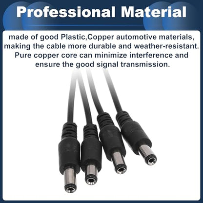 Universal Car Reverse Rear View Parking Camera Video Cable 4 in 1 DC Backup Camera Video Cable Extension for Monitor and Backup Black 0.37M