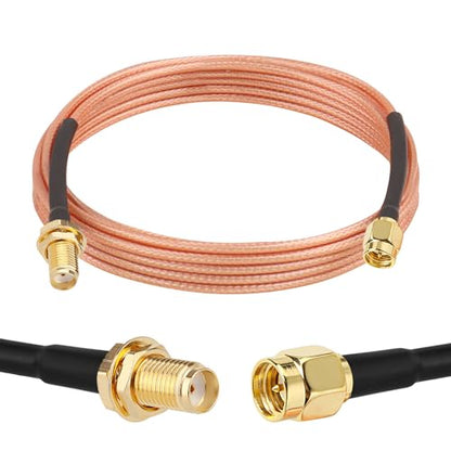 XRDS -RF SMA Cable 12FT, SMA Male to SMA Female Bulkhead RG316 SMA Extension Cable for 4G LTE Router Cellular SDR USB Dongle Receiver, Bronze - size: 12 FT