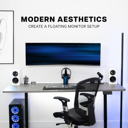 VIVO Single Ultrawide Heavy Duty Monitor Mount Wall Bracket, Height Adjustable up to 6.3 inch, Screens up to 49 inch with Max VESA 75x75mm and 100x100mm, Black, MOUNT-VW49A - color: Black, size: 17" to 49" Screens