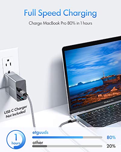 etguuds USB C to USB C Cable 4ft, 2-Pack 60W C to C Cable Fast Charging - color: Gray, size: 4ft